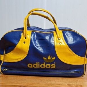 Vintage 70's Adidas Gloss Vinyl Trefoil Gym Bag.